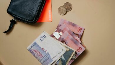 10 and 20 banknotes on white table