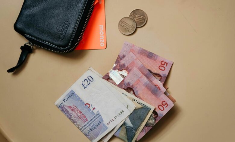 10 and 20 banknotes on white table